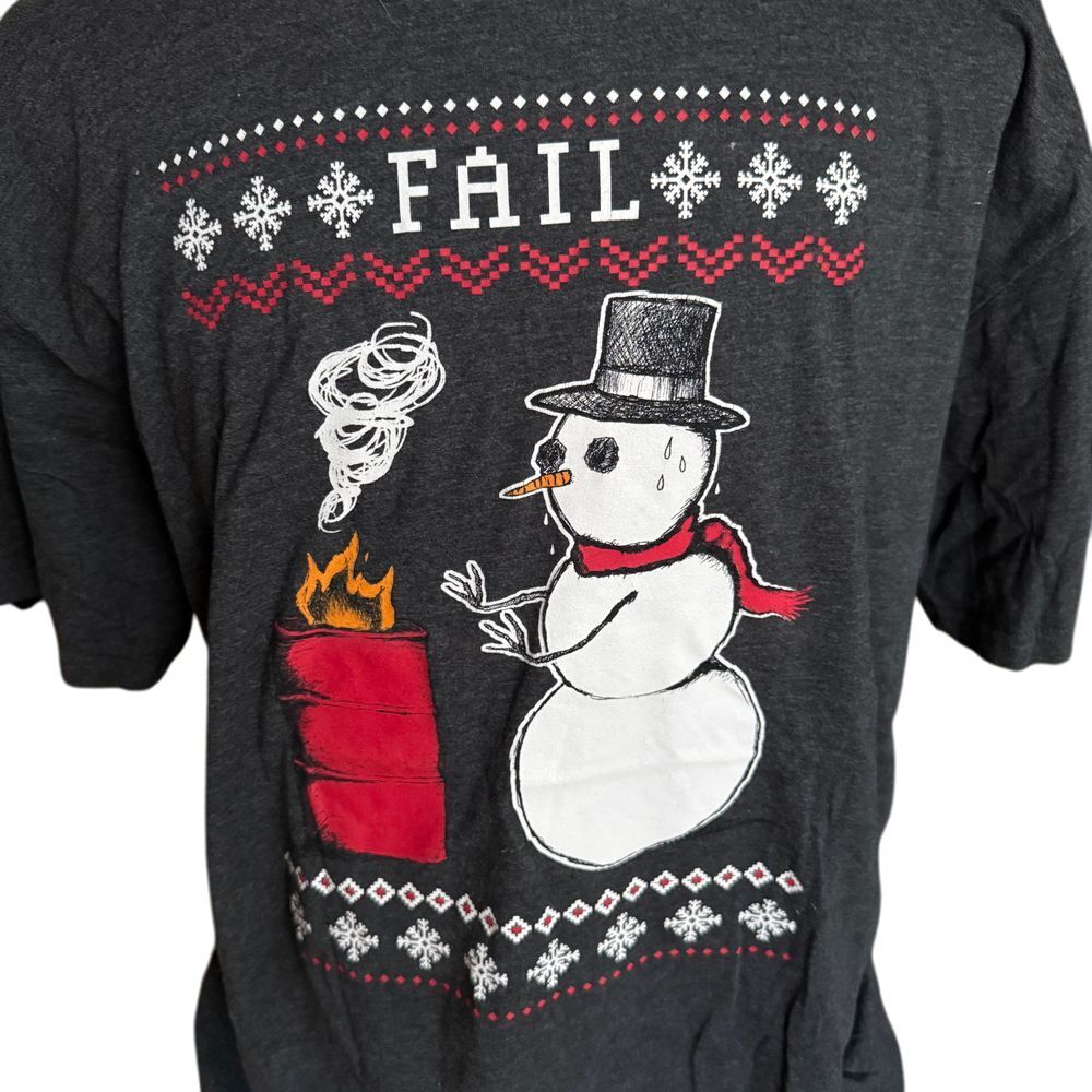 Riot Society Funny Snowman Fail Christmas Ugly Holiday T-Shirt XXL - Picture 2 of 4